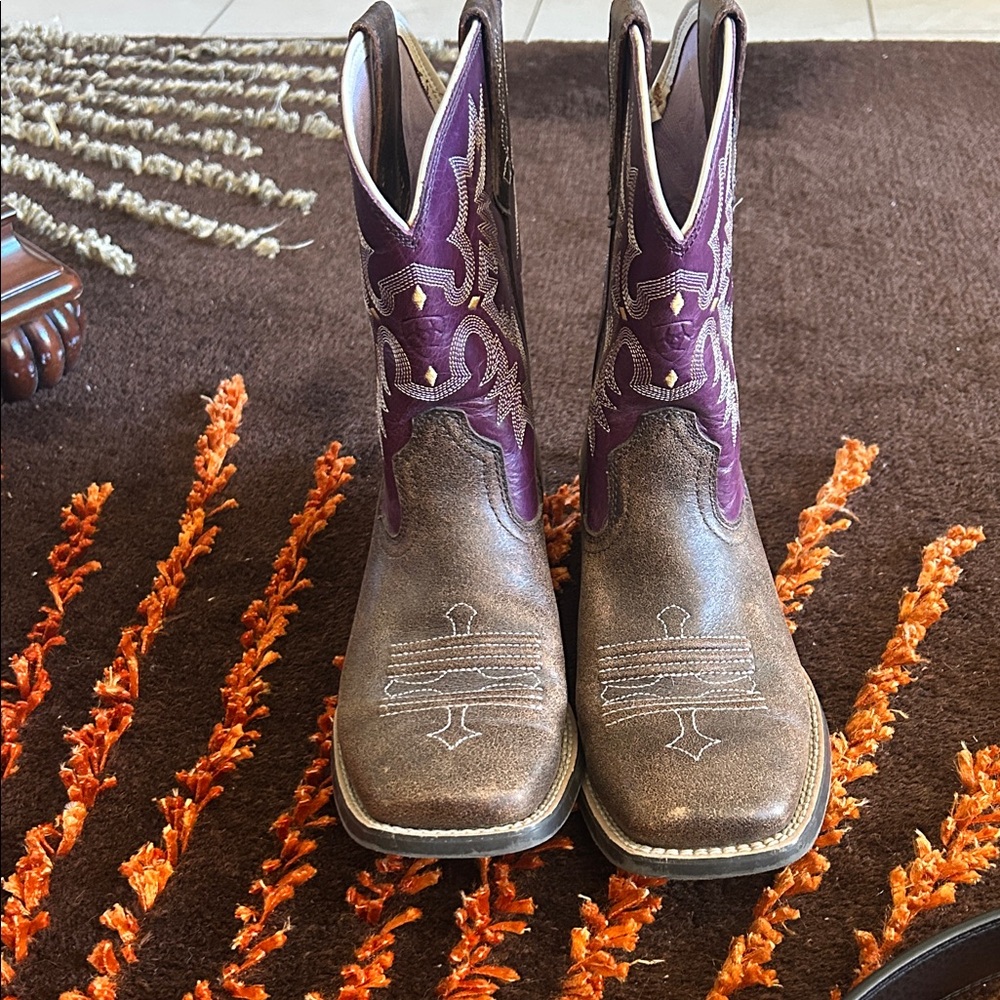 Ariat Women's Brown and Purple Western Boots